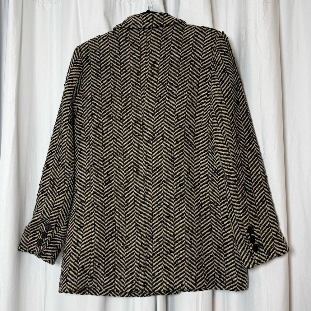 Anine Bing Diana Blazer Fishbone Herringbone Wool Blend Blazer Large NWT - Picture 6 of 16